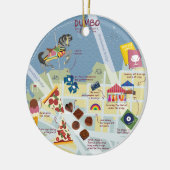 Dumbo Brooklyn New York Map  tweezijdig Keramisch Ornament (Links)