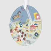 Dumbo Brooklyn New York Map tweezijdig Ornament (voorkant)