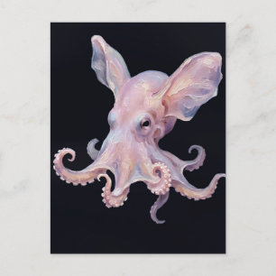 Dumbo Octopus — Diepzee Impasto Olie Schilderkunst Feestdagenkaart