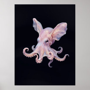 Dumbo Octopus — Diepzee Impasto Olie Schilderkunst Poster
