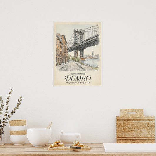 Dumbo Waterfront Schets Brooklyn Poster (Keuken)