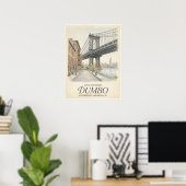 Dumbo Waterfront Schets Brooklyn Poster (Thuiskantoor)