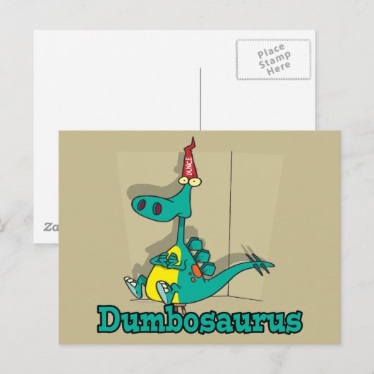 Dumbosaurus Dino Cartoon Briefkaart (Voorkant / Achterkant)
