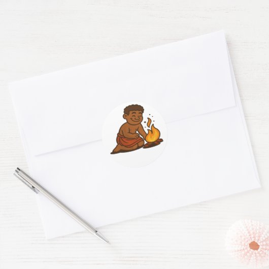 Dumi Fire Keeper Ronde Sticker (Envelop)