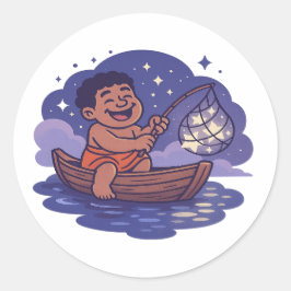 Dumi Fisher of stars Ronde Sticker