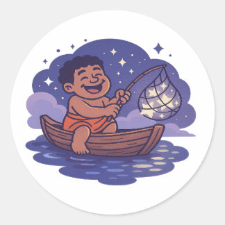 Dumi Fisher of stars Ronde Sticker