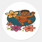 Dumi Happy Dancer Ronde Sticker (Voorkant)