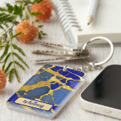 Dumortierite Quartz Geïnspireerde Sleutelhanger (0 (Voorkant Rechts)