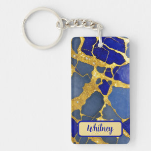 Dumortierite Quartz Geïnspireerde Sleutelhanger (0