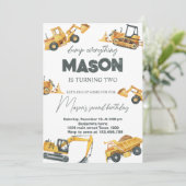 Dump alles bouw verjaardag kaart (Staand voorkant)