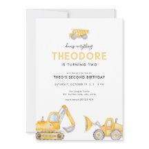 Dump Alles Bouw Verjaardag Uitnodigingen