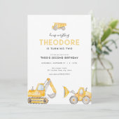 Dump Alles Bouw Verjaardag Uitnodigingen (Staand voorkant)