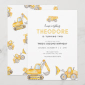 Dump Alles Bouw Verjaardag Uitnodigingen (Voorkant / Achterkant)