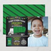 Dump Alles Fun Rubbish Truck Birthday Foto Kaart (Voorkant / Achterkant)