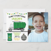 Dump Alles Fun Rubbish Truck Birthday Foto Kaart (Voorkant)