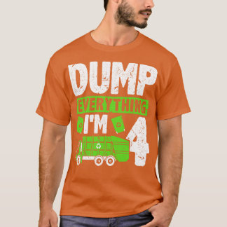 Dump Alles IM 4 Kinder Jongens Vuilniswagen Geboor T-shirt