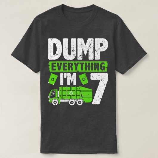 Dump Alles IM 7 Kinder Jongens Vuilniswagen Geboor T-shirt (Design voorkant)