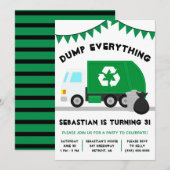 Dump alles! Vuilnis, Recycling Vrachtwagen Verjaar Kaart (Voorkant / Achterkant)