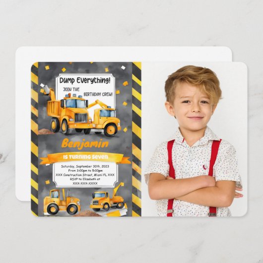 Dump alles wat het is de bouw verjaardag foto kaart (Voorkant / Achterkant)