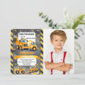 Dump alles wat het is de bouw verjaardag foto kaart (Staand voorkant)