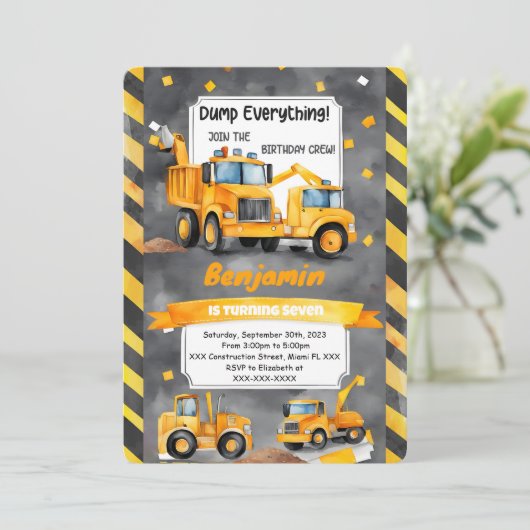 Dump alles wat het is de verjaardag van de bouw kaart (Staand voorkant)