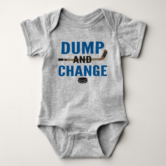 Dump and Change Hockey Baby Bodysuit Royal Blue (Voorkant)