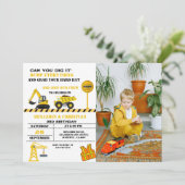 Dump Cruck constructie Vervoer Verjaardag Kaart (Staand voorkant)