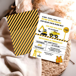 Dump Cruck constructie Vervoer Verjaardag Kaart