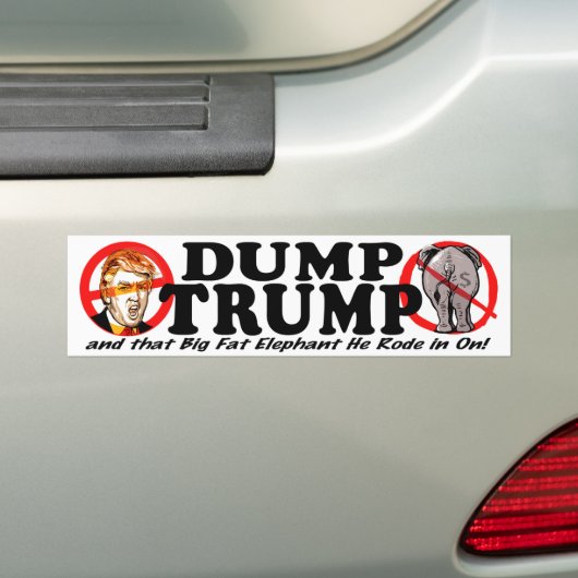Dump Donald Trump 2016 Bumpersticker (Op auto)