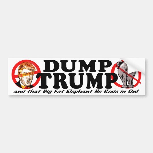 Dump Donald Trump 2016 Bumpersticker (Voorkant)