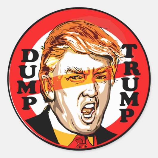 Dump Donald Trump 2016 Ronde Sticker (Voorkant)