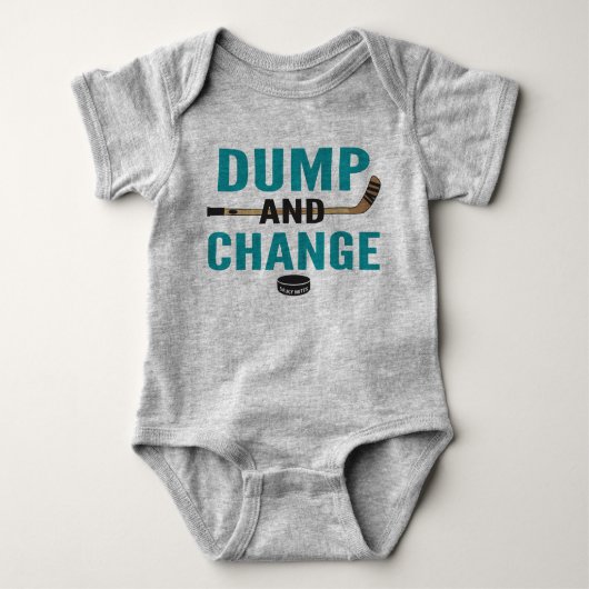 Dump en Change Hockey Baby Bodysuit Blauwgroen Sti (Voorkant)