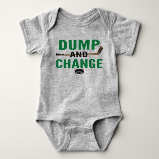 Dump en Change Hockey Baby Bodysuit Groene Sticks (Voorkant)