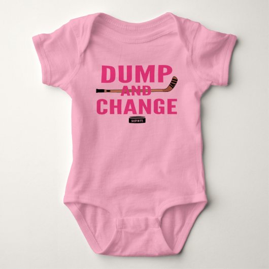 Dump en Change Hockey Baby Girl Pink Bodysuit (Voorkant)