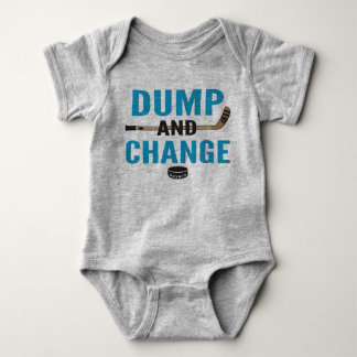 Dump en Change Hockey Baby Turquoise Blauw Romper