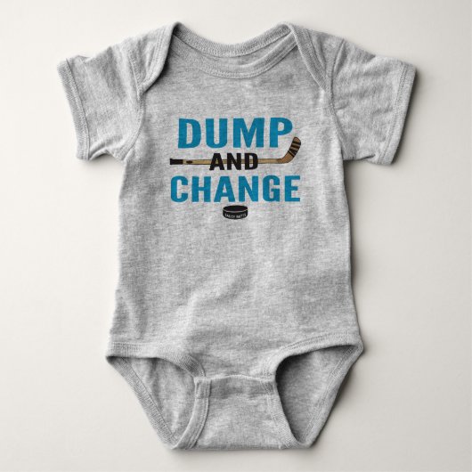 Dump en Change Hockey Baby Turquoise Blauw Romper (Voorkant)