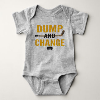 Dump en Change Hockey Baby Zwart en Gouden Sticks Romper