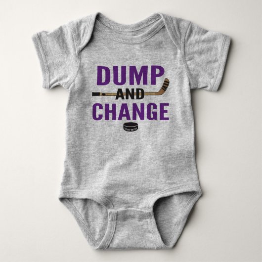 Dump en verander Hockey Baby Body Paarse Sticks Romper (Voorkant)
