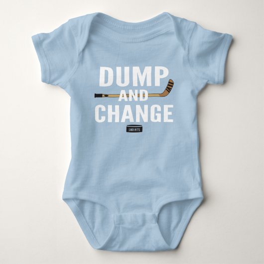 Dump en verander Hockey Baby Boy Blue trui Romper (Voorkant)