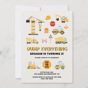 Dump Everything Bouw Verjaardagsfeestje Kaart