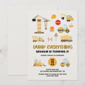Dump Everything Bouw Verjaardagsfeestje Kaart (Voorkant / Achterkant)