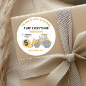 "DUMP EVERYTHING! Construction Birthday 5 Ronde Sticker