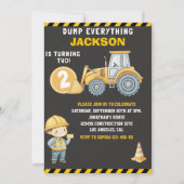 DUMP EVERYTHING – Construction Truck 2nd Birthday  Kaart (Voorkant)