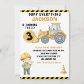 DUMP EVERYTHING – Construction Truck 3rd Birthday  Kaart (Voorkant)