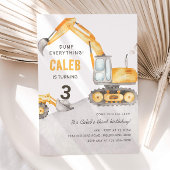 Dump Everything Construction Truck 3rd Birthday Kaart