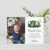 Dump Everything Garbage Truck Kinderverjaardag Bedankkaart (Staand voorkant)