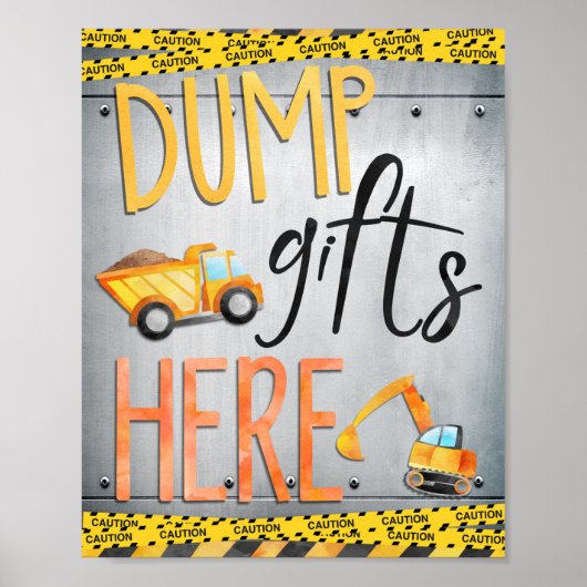 Dump Gifts here Sign | Decoret bouwpartij Poster (Voorkant)