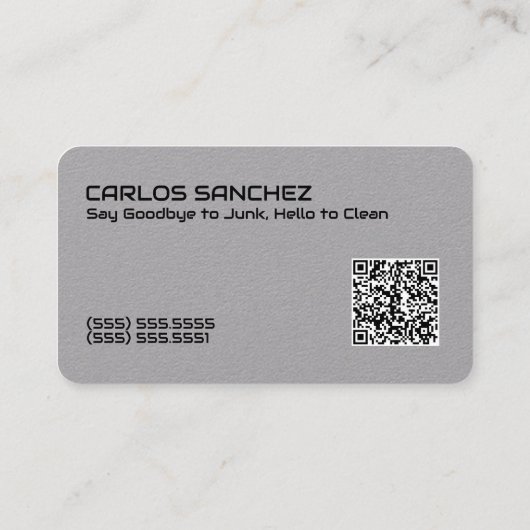 Dump Trailer Hauling en Junk Removal QR Visitekaartje (Achterkant)