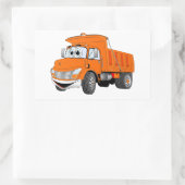 Dump Truck 2 assen Oranje Cartoon Rechthoekige Sticker (Tas)