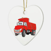 Dump Truck 2 Assen Rode Cartoon Keramisch Ornament (Links)